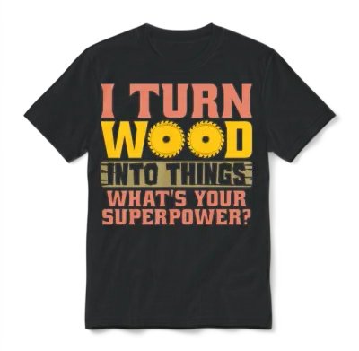 Woodturning I Turn Wood into Things Craftsmanship Unisex T-Shirt - Black