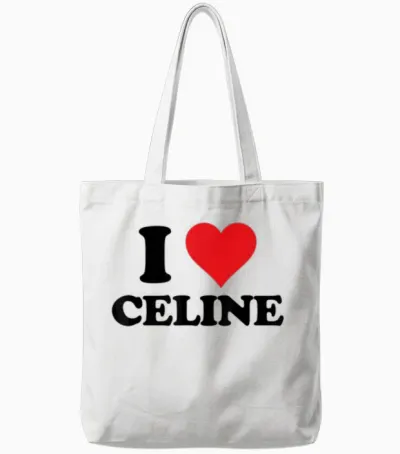 I Heart Celine First Name I Love Personalized Stuff Tote Bags - White
