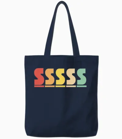 S Design Tote Bags - Navy