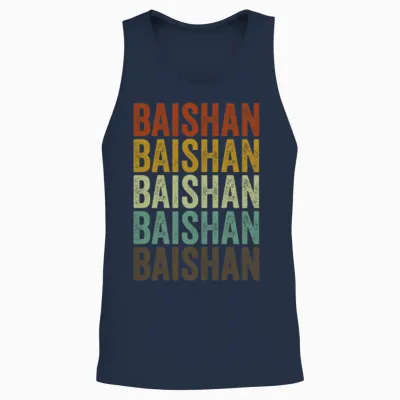 Baishan China Retro Vintage Unisex Tank Top - Navy