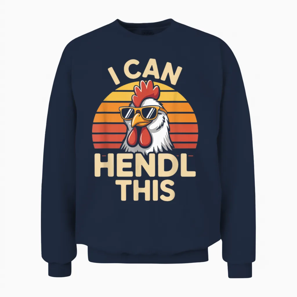 I Can Hendl This Lustiger Huhn Spruch Unisex Sweatshirt in Navy