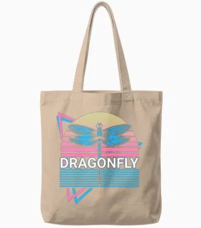 Dragonfly Dragonflies Retro Tote Bags - Natural