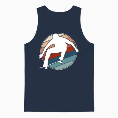 Retro Skateboarder Unisex Tank Top - Navy