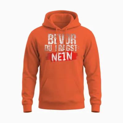 Funny Fun T-Shirts with Funny Sayings Men's Funny T-Shirt, Black Unisex Hoodie - Orange