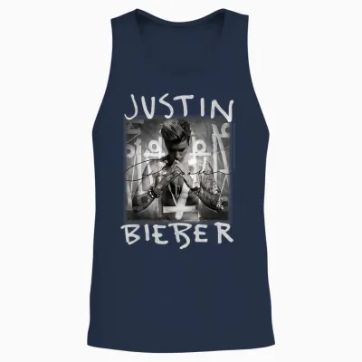 Justin Bieber Purpose Album Cover by Rock Off Unisex Tank Top - Navy