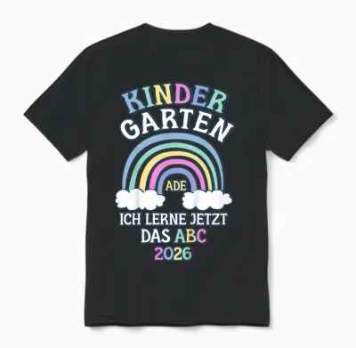 Kinder Kindergarten Ade Kita Abgänger 2026 Kindergarten Abschluss Unisex T-Shirt - Black