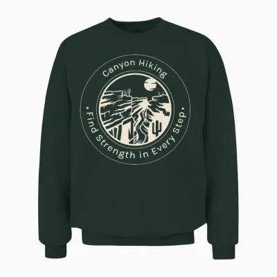 Canyon Hiking for Black Background Unisex Sweatshirt - Forest