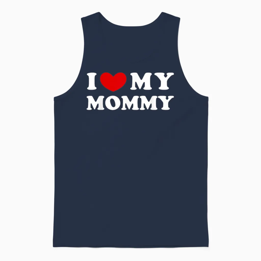 I Love My Mommy, Ich Liebe Meine Mama Unisex Tank Top in Navy