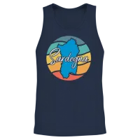 Retro Sardegna Unisex Tank Top - Navy – 2