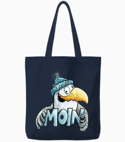 Nordsee Ostsee Moin Spruch Möwe I Urlaub Norddeutschland Tote Bags - Navy
