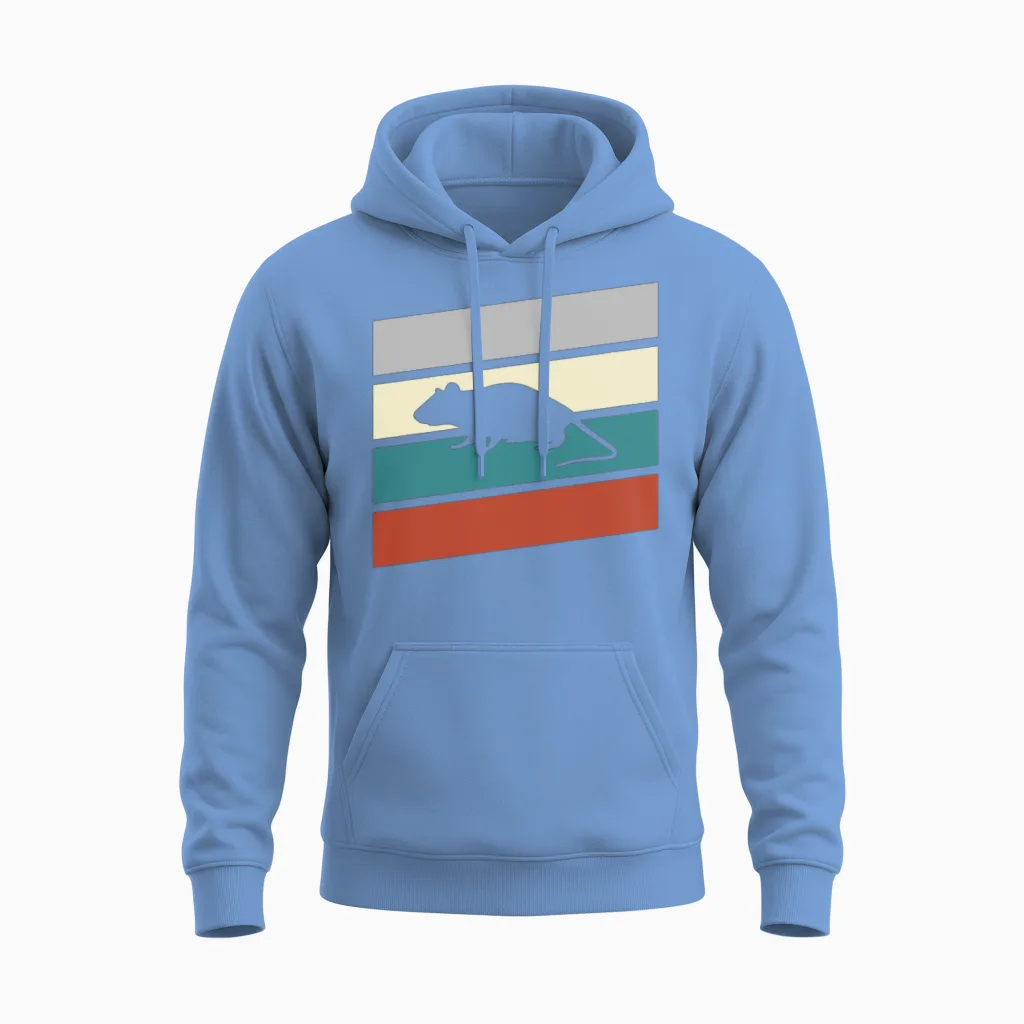 Mouse Retro Unisex Hoodie in Carolina Blue