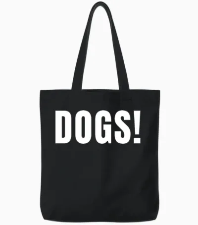 Dogs Tote Bags - Black
