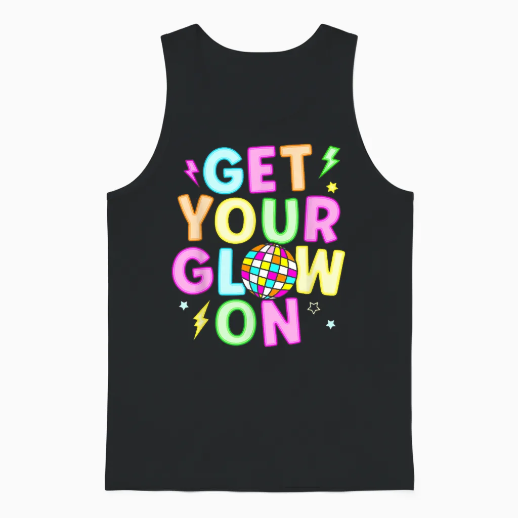 Get Your Glowing on in My Glowing Era Team Party Matching Unisex Tank Top in Black
