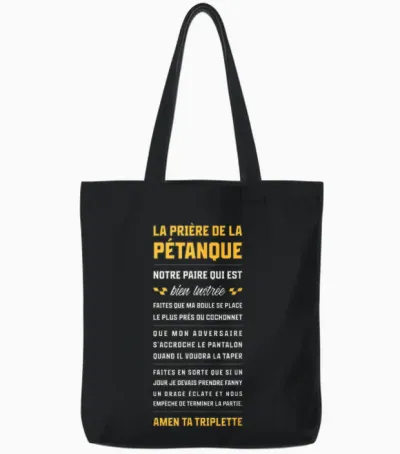Prayer Petanque Gift Idea Bouliste Petanque Player Tote Bags - Black
