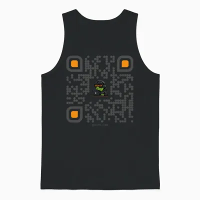 Decentralized Intel: Scannable Geck0x.com Qr Code Unisex Tank Top - Black