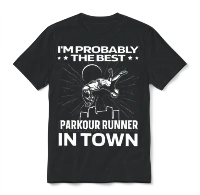 Parkour Free Running Funny Unisex T-Shirt - Black