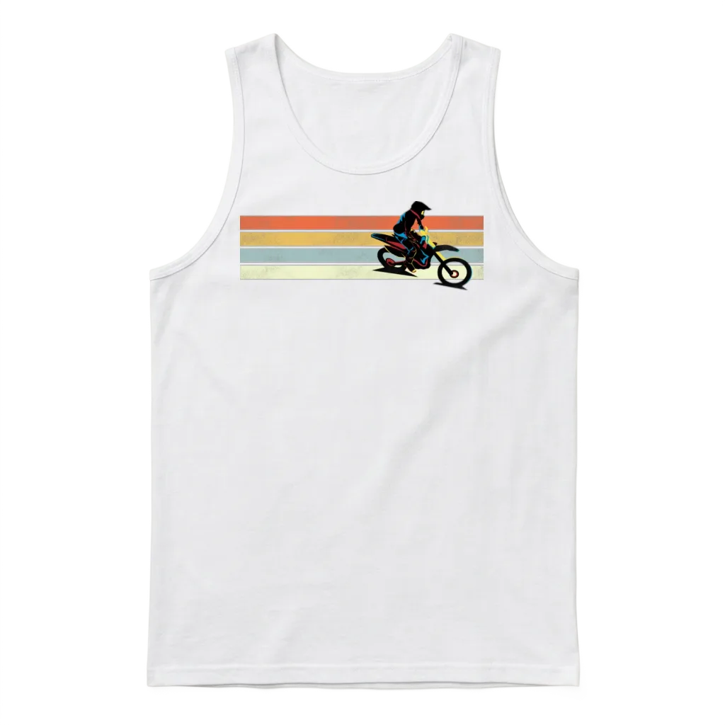 Motocross Retro Unisex Tank Top - White