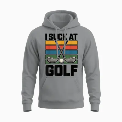 I Suck at Golf Joke Funny Golf Loser Sarcastic Men Golfing Unisex Hoodie - Sport Grey