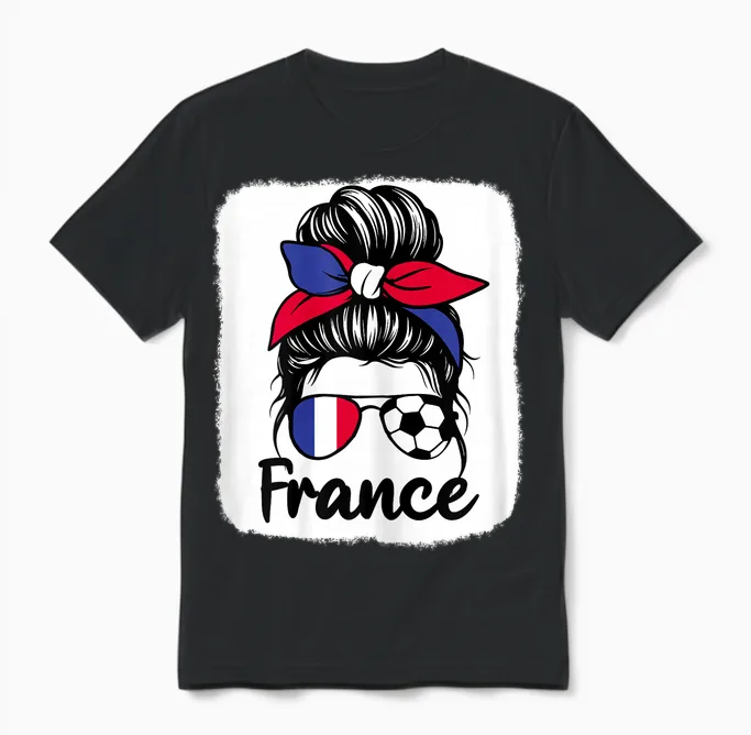 Drapeau De La France Femme Supporters Français Unisex T-Shirt in Black