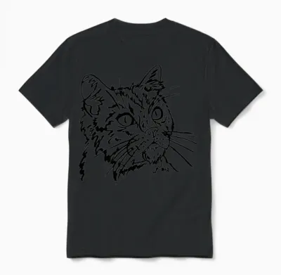 Cat Face Unisex T-Shirt - Black