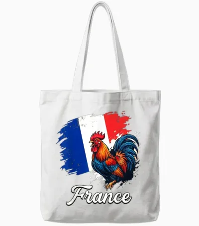 Coq Gaulois Drapeau France Patriotisme Tote Bags - White