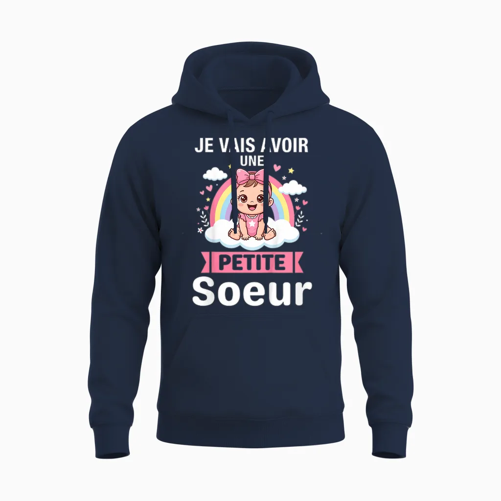Enfant Annonce Grossesse - Bientôt Je Vais Avoir Une Petit Soeur Unisex Hoodie in Navy