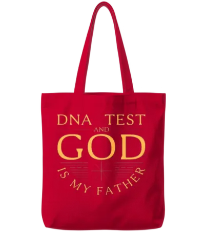 Dna Test and God Is My Father Tote Bags - Red