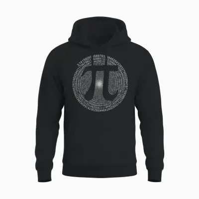 Pi T-Shirt 3,14 Pi Number Symbol Math Science Gift Unisex Hoodie - Black