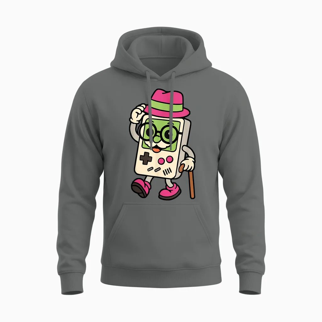 Funny Gamer Retro Gamers 90s Vintage Video Game for Men Unisex Hoodie in Graphite Heather
