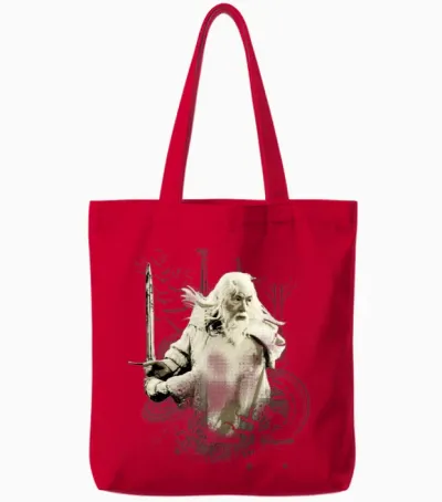 The Lord of the Rings Gandalf and Sword Glamdring Tote Bags - Red