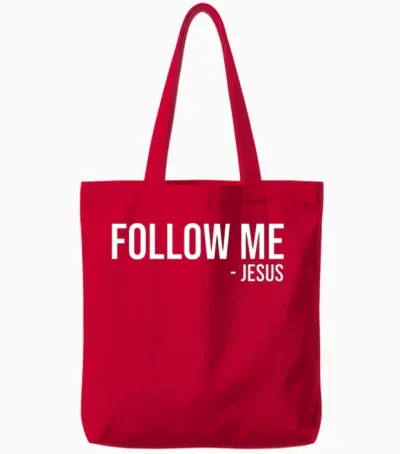 Follow Jesus Tote Bags - Red