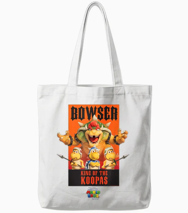 The Super Mario Bros. Movie Bowser King of the Koopas Tote Bags in White