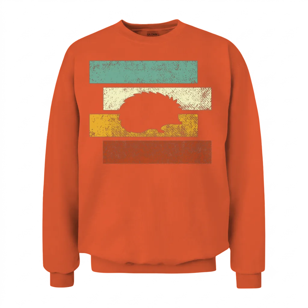 Hedgehog Retro Unisex Sweatshirt - Orange