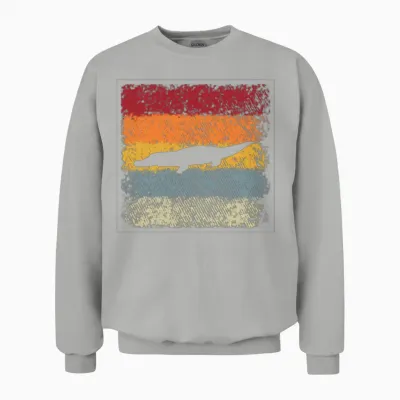 Crocodile Retro Unisex Sweatshirt - Ash