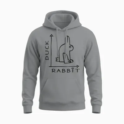 Rabbit Duck Funny Optical Illusion Unisex Hoodie - Sport Grey