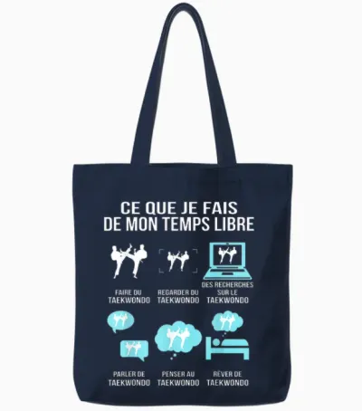What I Do from My Free Time Taekwondo Humor Gift Tote Bags - Navy