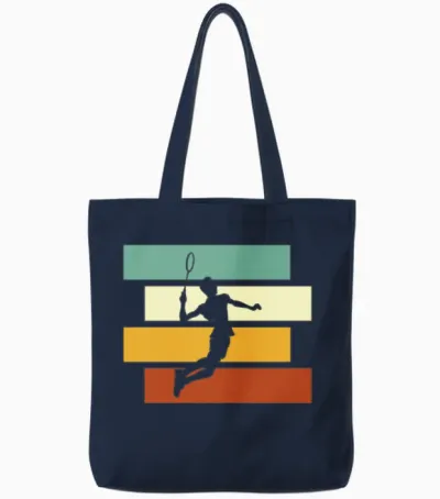 Badminton Retro Tote Bags - Navy