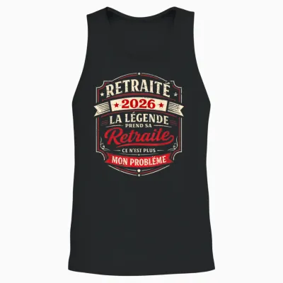 Retraité 2026 Homme Depart Retraite Humouristique Unisex Tank Top - Black