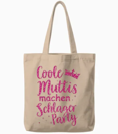 Schlager Music Costume Schlagerfan Schlager Music Party Girls T-Shirt, Black Tote Bags - Natural