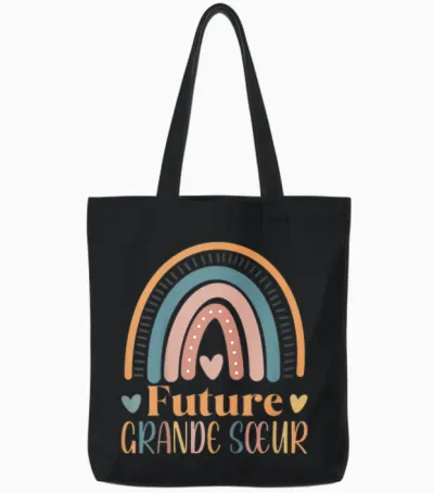 Child Future Big Sister Soon Big Sister Announcement Tote Bags - Black
