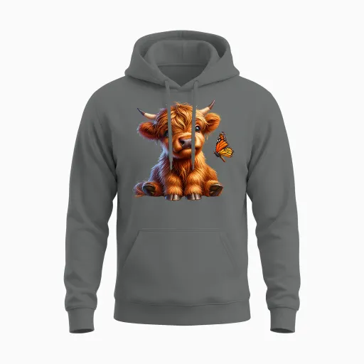 Cow, Highland Cow, Cow Costume, Highland Cow T-Shirt, Black Unisex Hoodie - Graphite Heather
