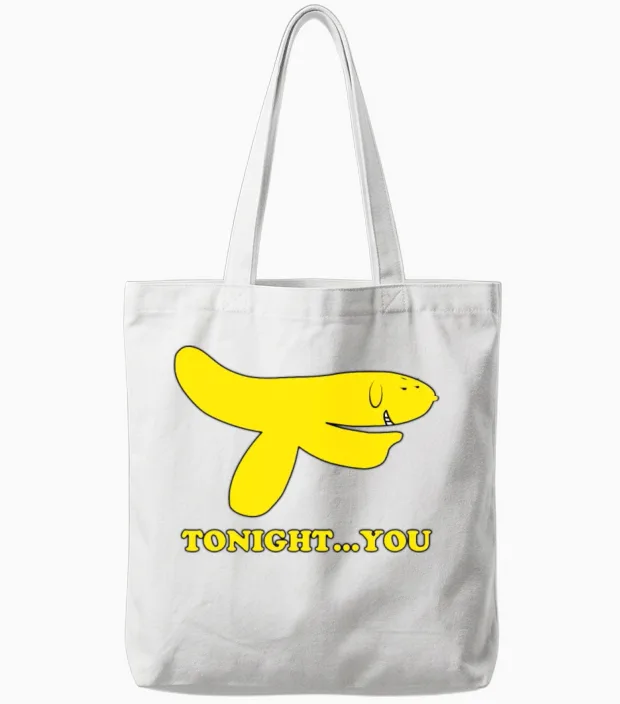 Hand Banana Tote Bags in White
