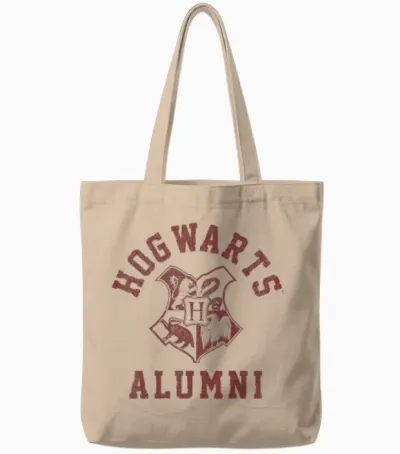 Harry Potter Hogwarts Alumni Crest T-Shirt Small Tote Bags - Natural