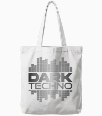 Dark Techno Rainbow Spectrum Hard Dark Acid Tote Bags - White
