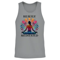 Heavily Meditated Funny Yoga Saying Unisex Tank Top - Sport Grey – 2