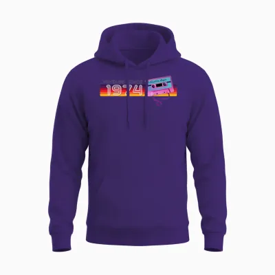 Classic & Nostalgic Music Birthday - Vintage Unisex Hoodie - Purple