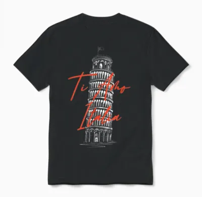 Ti Amo Italia La Tour Penchée De Pise Italie Souvenir Unisex T-Shirt - Black