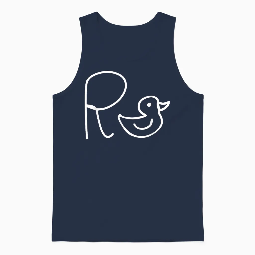Pensioner Retirement Entry Funny Colleague Farewell Retirement Duck Unisex Tank Top in Navy