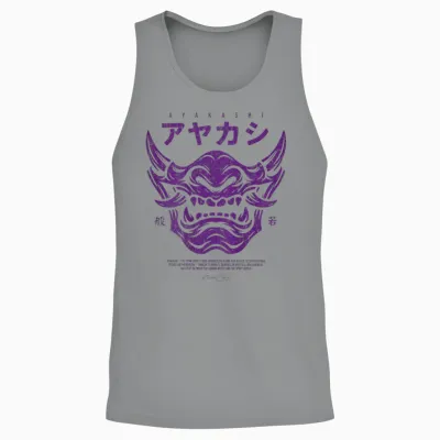 Backprint Japanese Streetwear Y2k Techwear Anime Cyberpunk Unisex Tank Top - Sport Grey