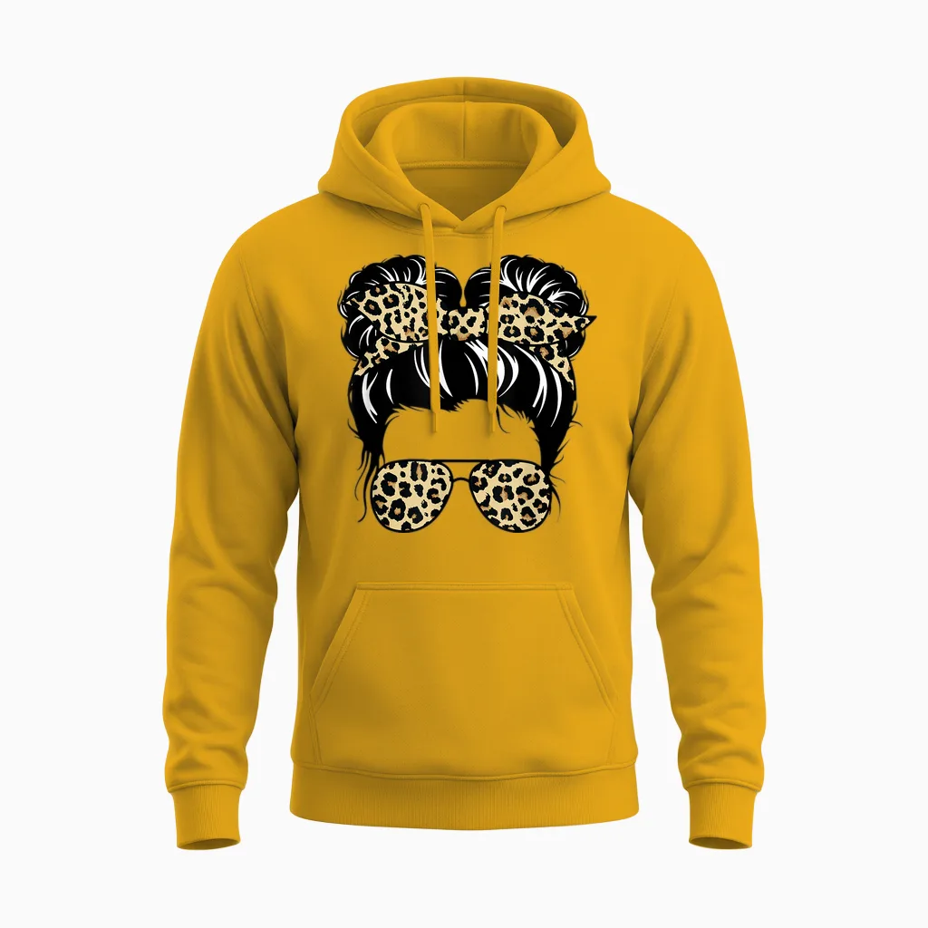 Mom Life Kidlife Mama Und Tochter Leopard Passende Outfits Unisex Hoodie in Gold